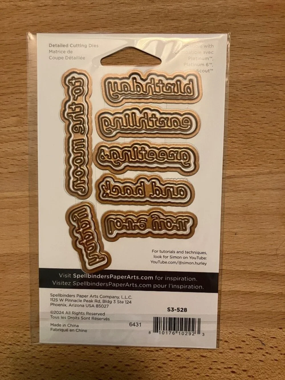 Simon Hurley, Spellbinders, Space Greetings Word Cutting Dies with shadow - Picture 2 of 2